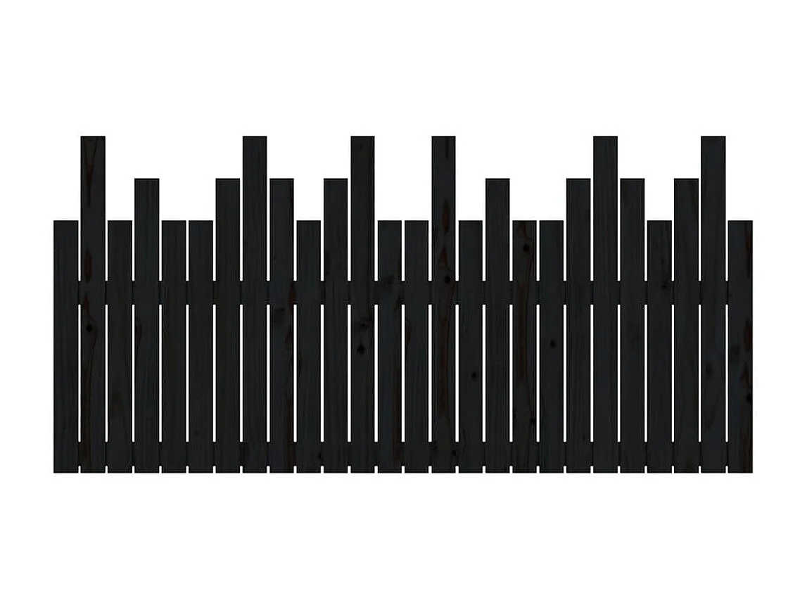 Tête de lit murale Noir 166x3x80 cm Bois massif de pin