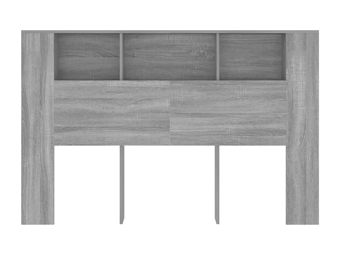Kopfteil mit Ablagen Grau Sonoma 160x18,5x104,5 cm