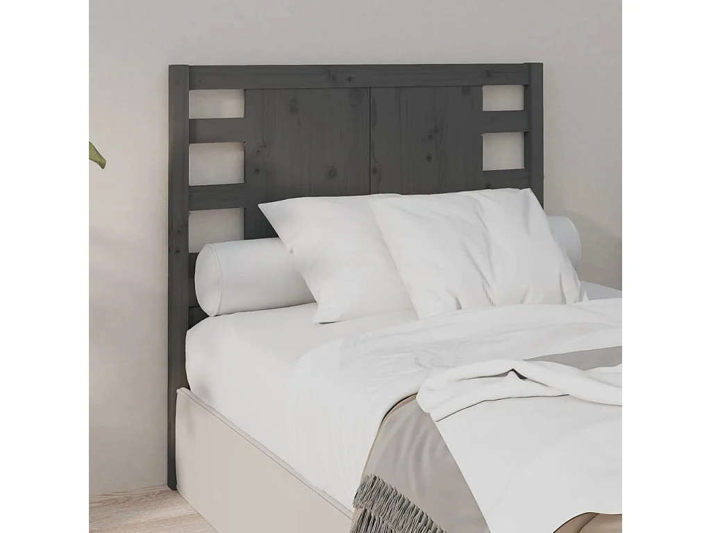 Tête de lit Gris 96x4x100 cm Bois massif de pin
