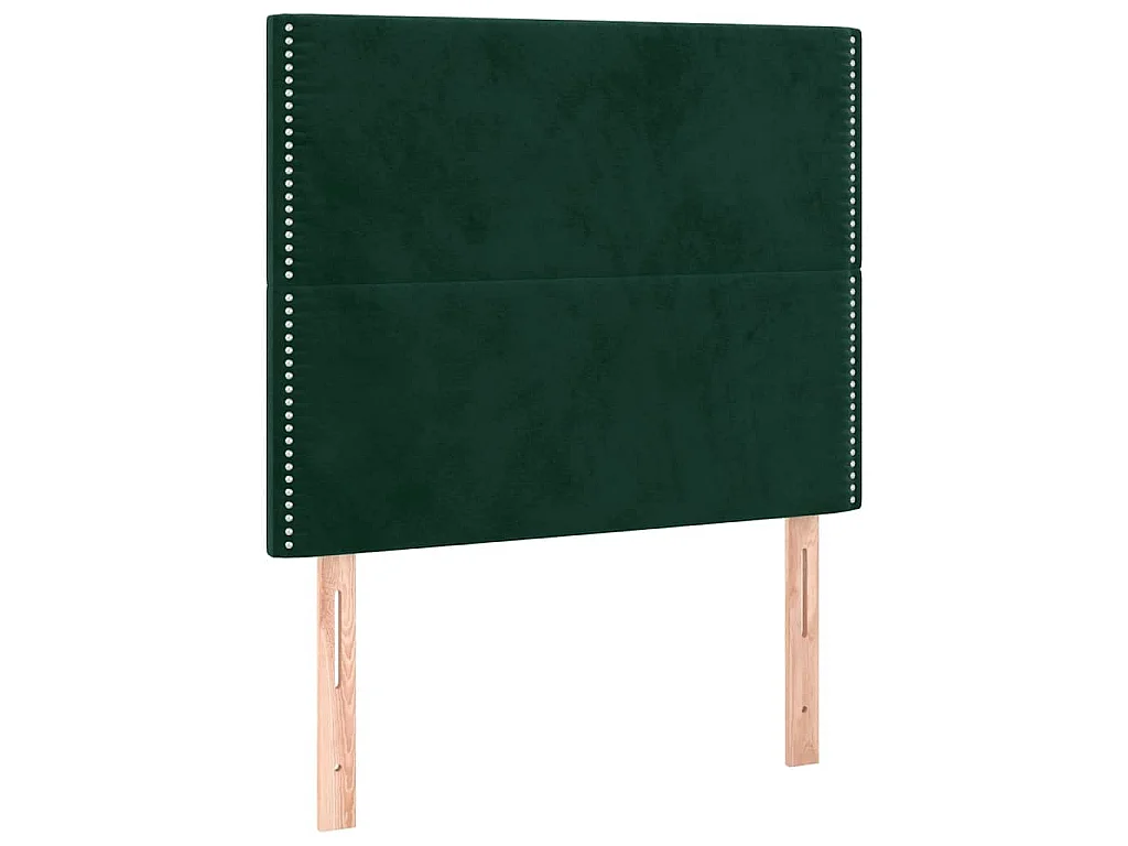 Tête de lit à LED Vert foncé 100x5x118/128 cm Velours
