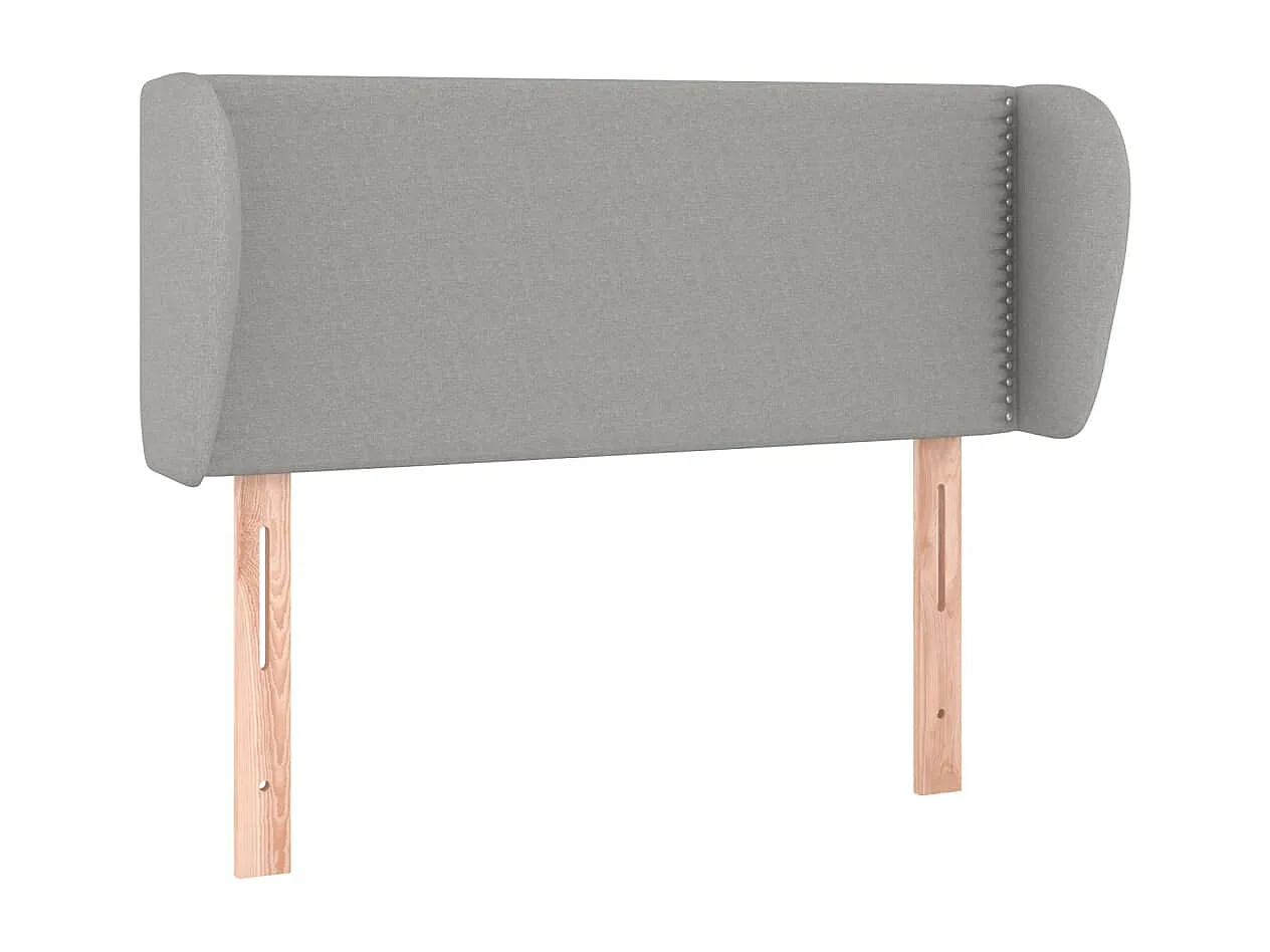 Cabeceira de cama c/ abas tecido 93x23x78/88 cm cinzento-claro