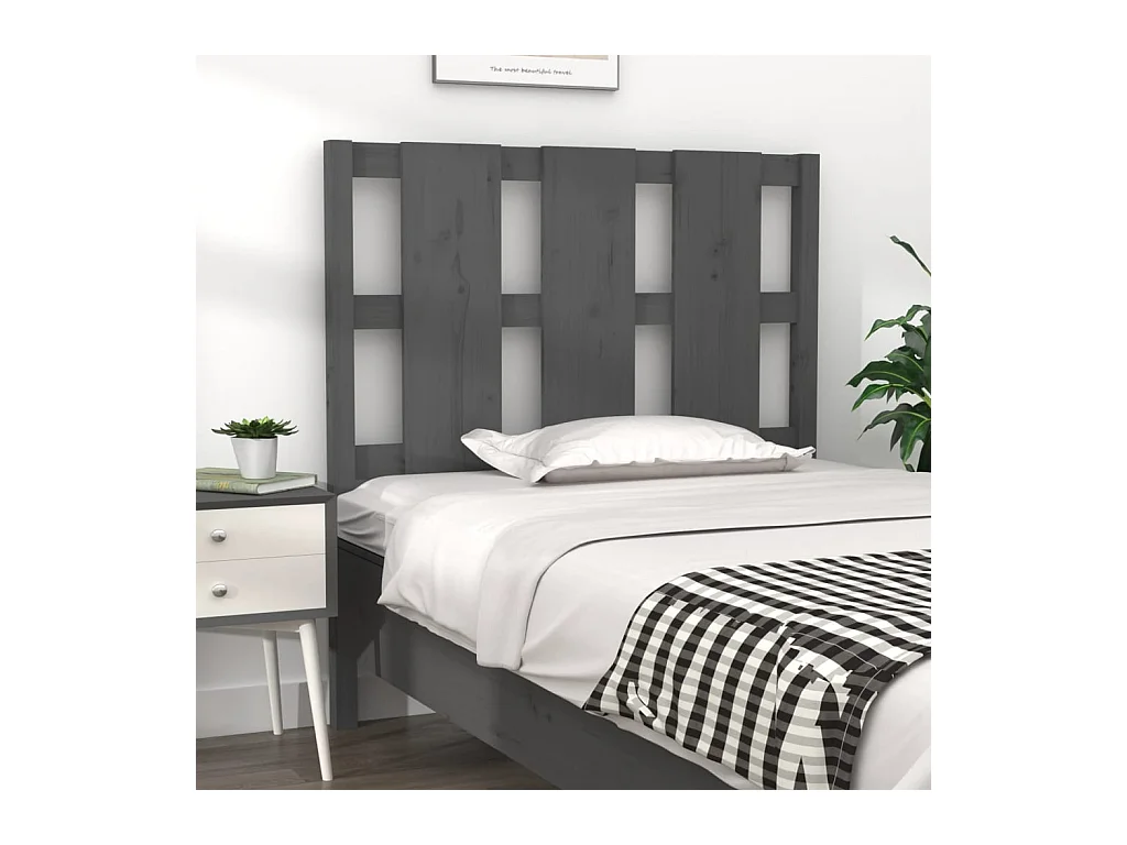 Tête de lit Gris 105,5x4x100 cm Bois massif de pin