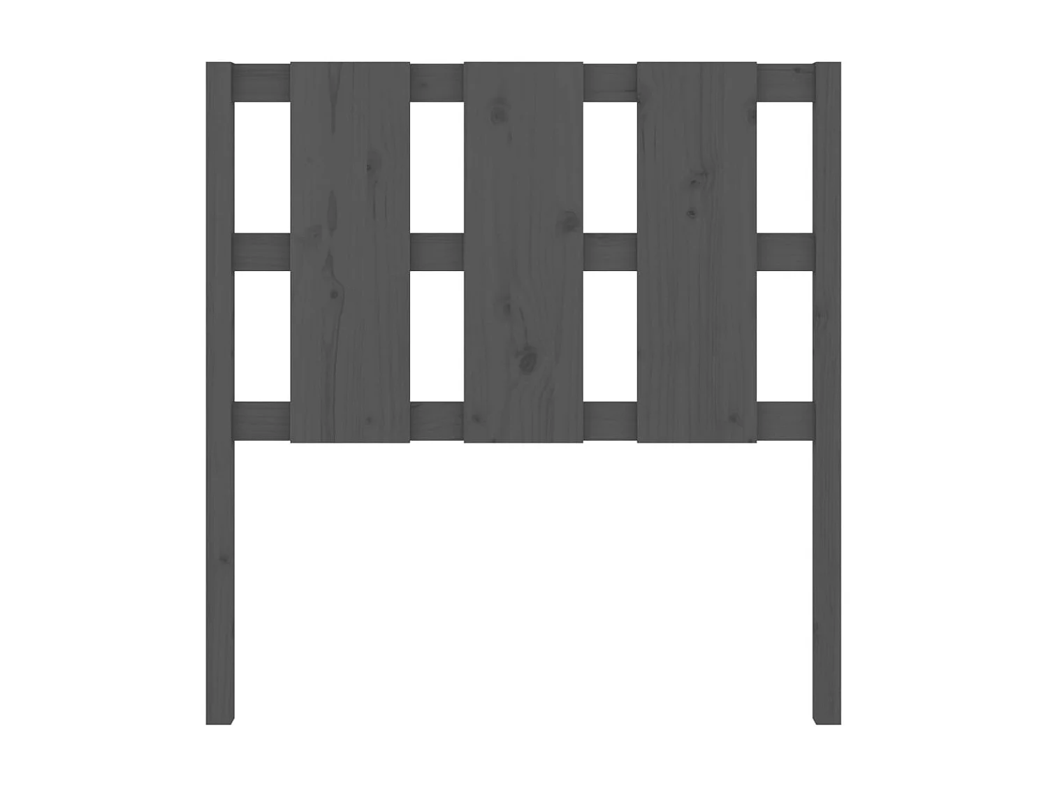 Cabecero de cama madera maciza de pino gris 105,5x4x100 cm