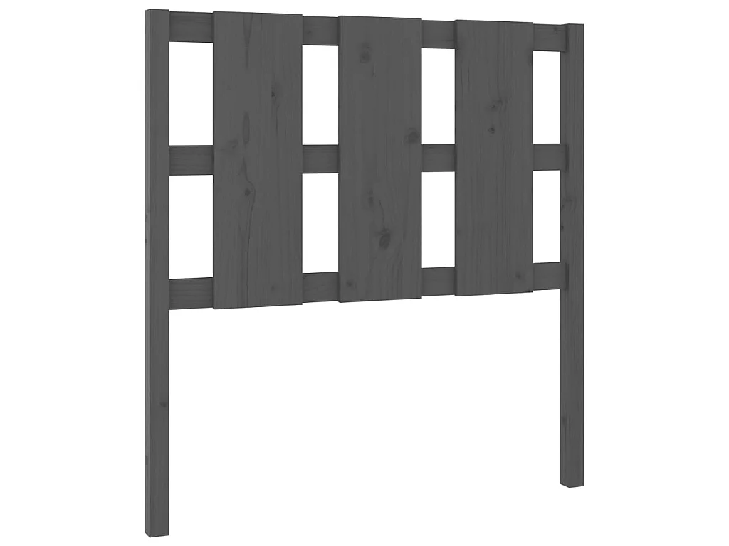 Cabecero de cama madera maciza de pino gris 105,5x4x100 cm