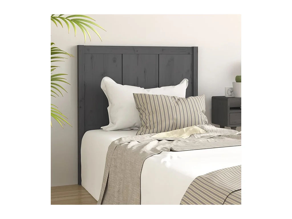 Tête de lit Gris 80,5x4x100 cm Bois massif de pin