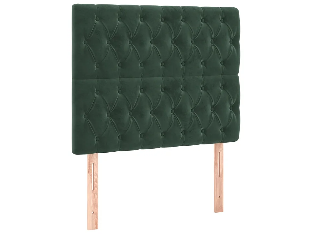 Hoofdbord LED 100x7x118/128 cm fluweel donkergroen