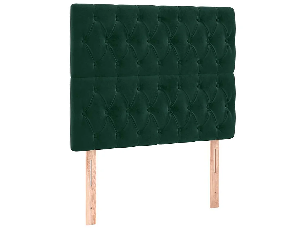 Testiera a LED Verde Scuro 100x7x118/128cm in Velluto