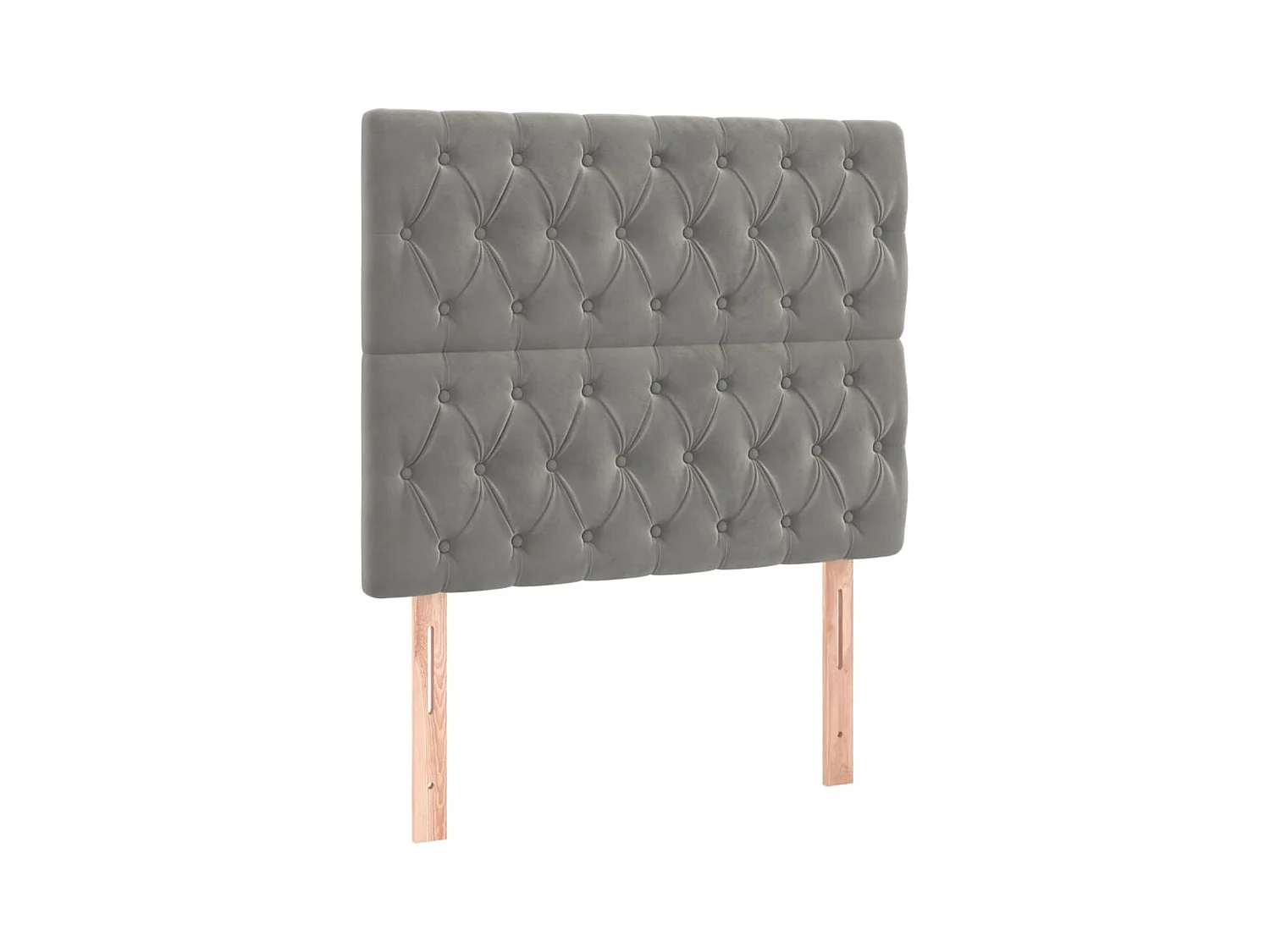 LED Kopfteil Hellgrau 100x7x118/128 cm Samt