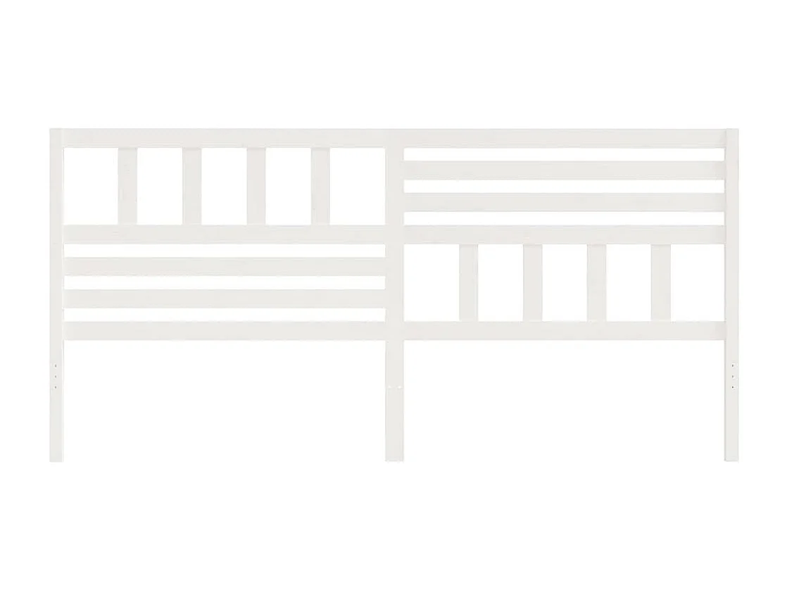 Testiera per Letto Bianca 206x4x100cm in Legno Massello di Pino