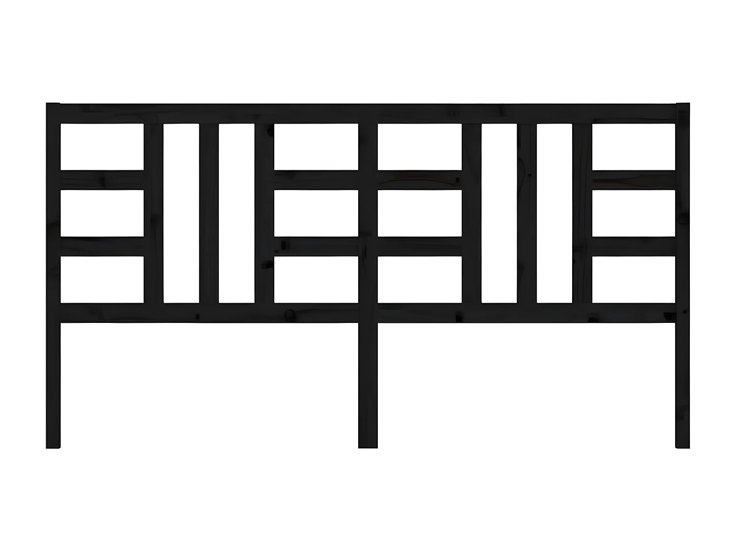 Testiera per Letto Nera 186x4x100 cm in Legno Massello di Pino