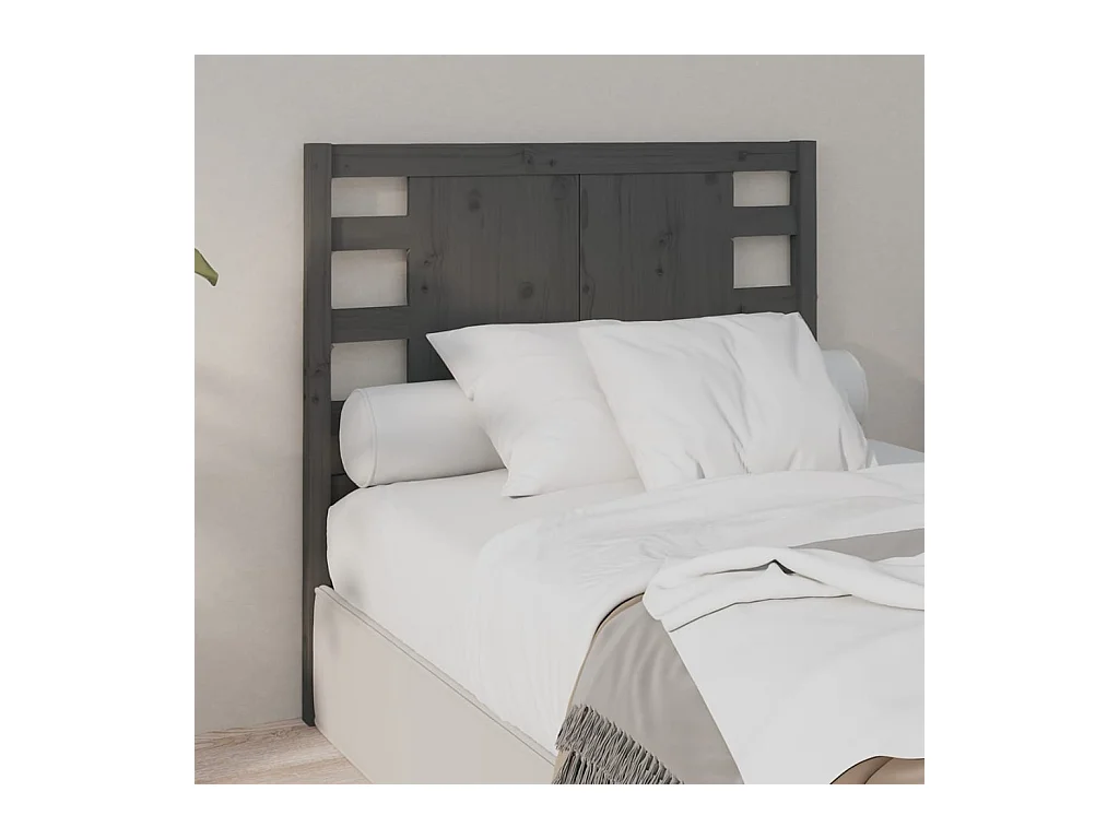 Tête de lit Gris 81x4x100 cm Bois massif de pin