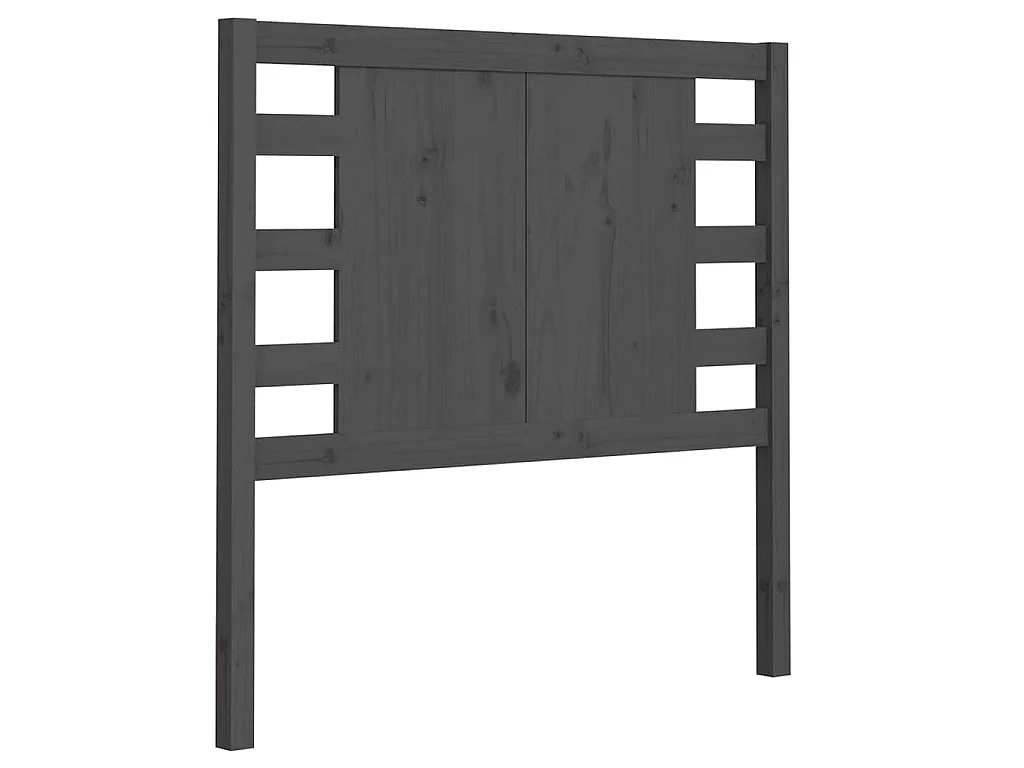 Testiera per Letto Grigia 81x4x100 cm in Legno Massello di Pino