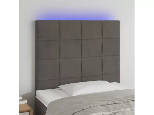 Kauf Unique LED Kopfteil Dunkelgrau 90x5x118/128 cm Samt