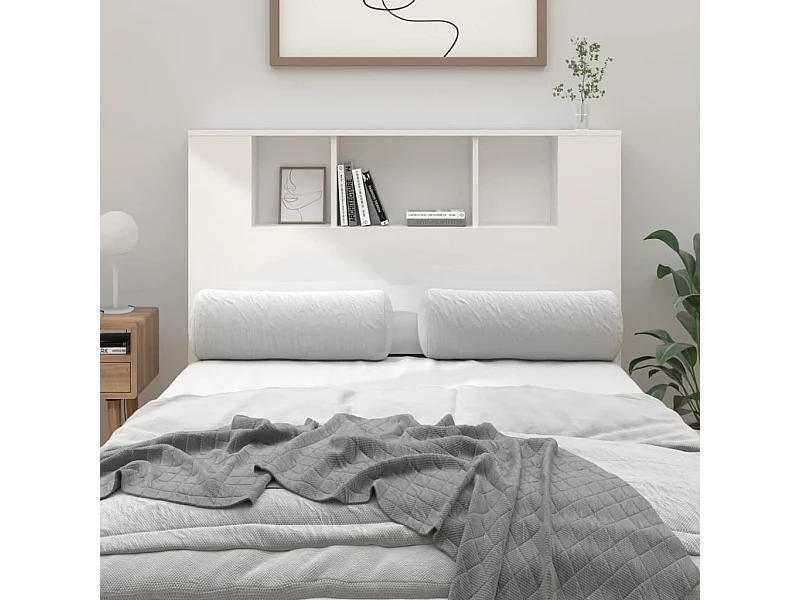 Armário de cabeceira 120x18,5x102,5 cm branco brilhante