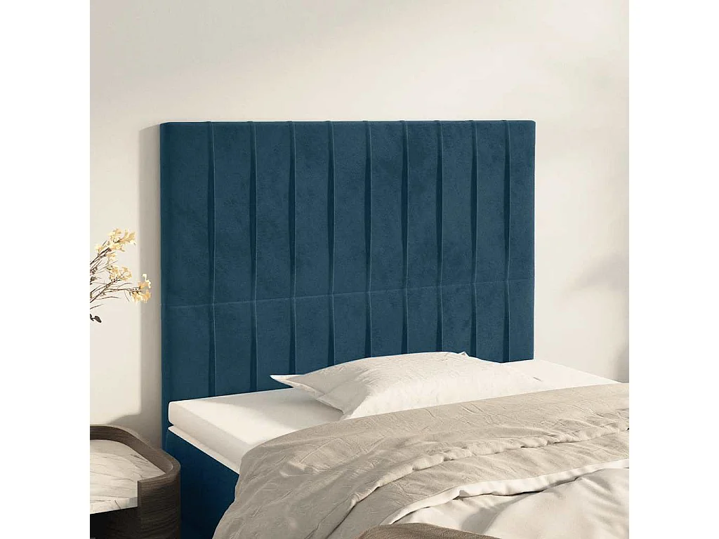 Testiera Blu Scuro 100x5x118/128 cm Velluto