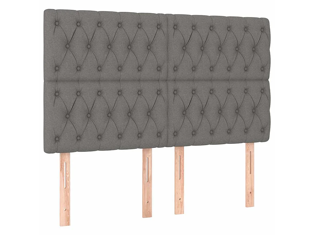 Tête de lit Gris foncé 144 x 7 x 118/128 cm Tissu