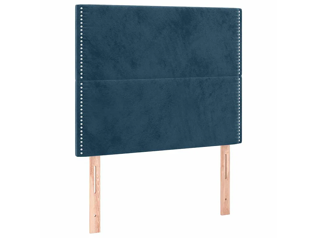 Tête de lit à LED Bleu foncé 100x5x118/128 cm Velours