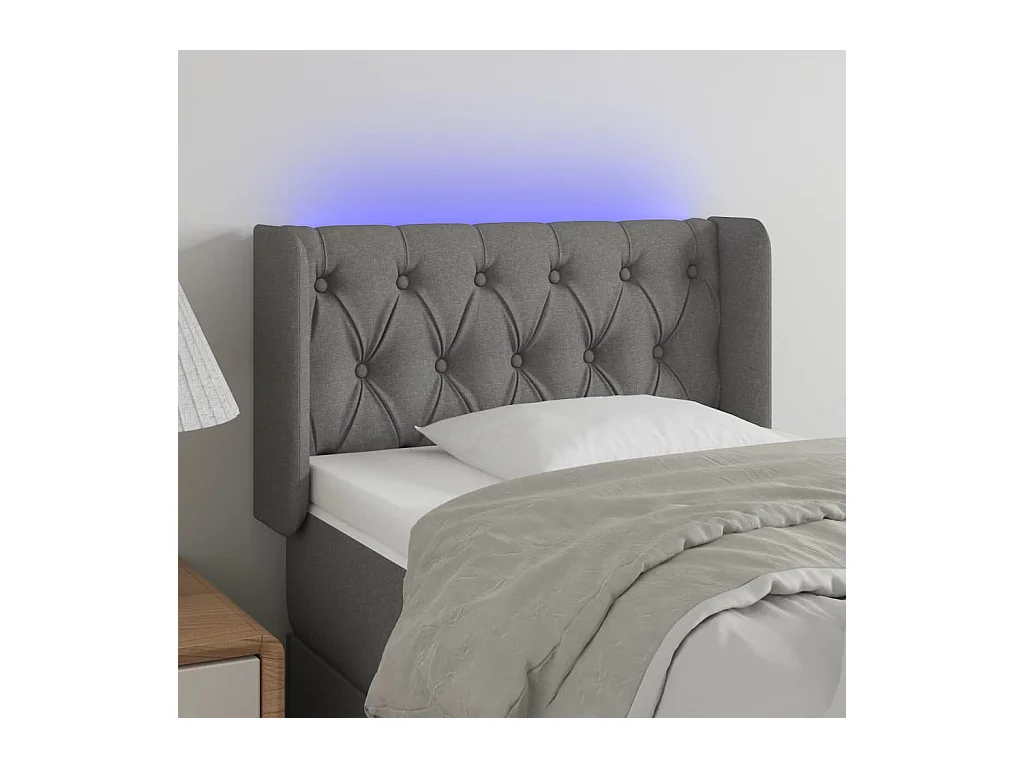 LED Kopfteil Dunkelgrau 83x16x78/88 cm Stoff