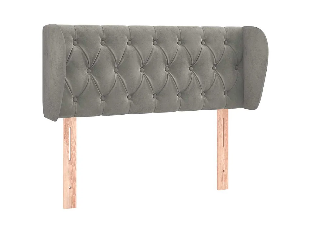 Tête de lit avec oreilles Gris clair 93x23x78/88 cm Velours