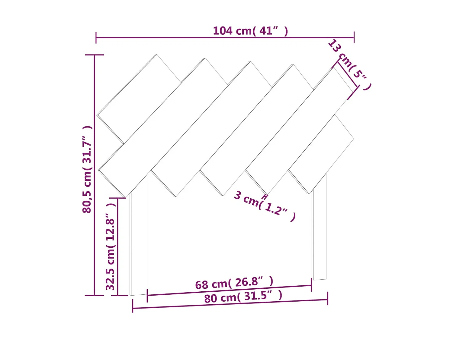 Tête de lit Marron miel 104x3x80,5 cm Bois massif de pin