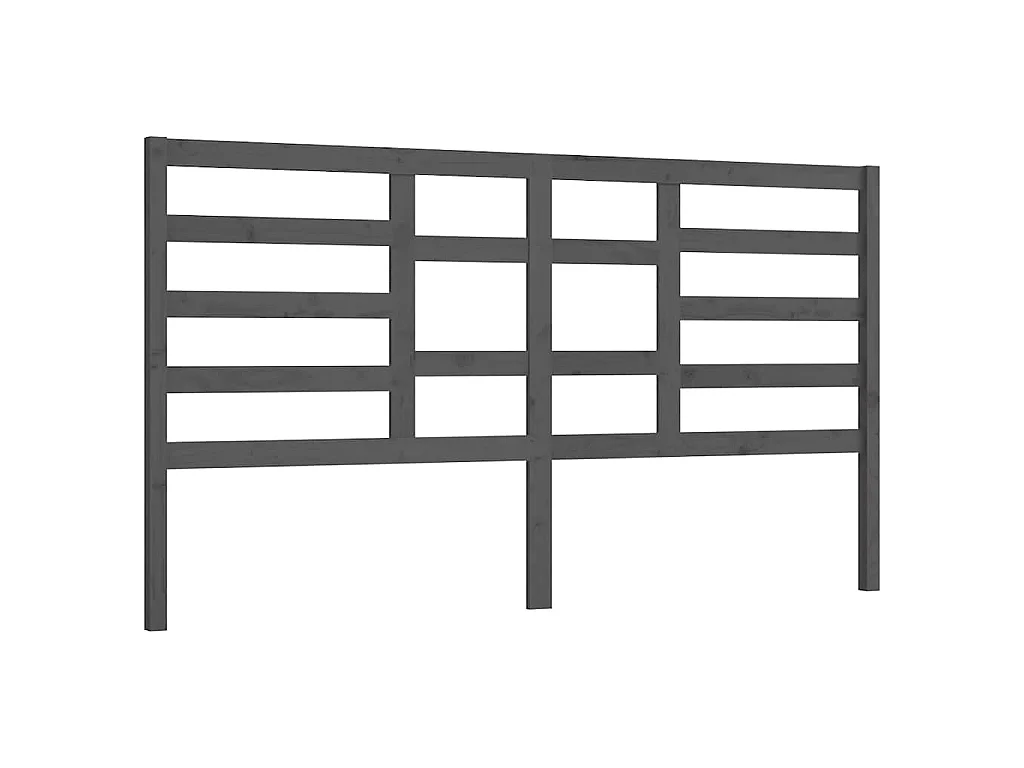 Tête de lit Gris 206x4x104 cm Bois massif de pin