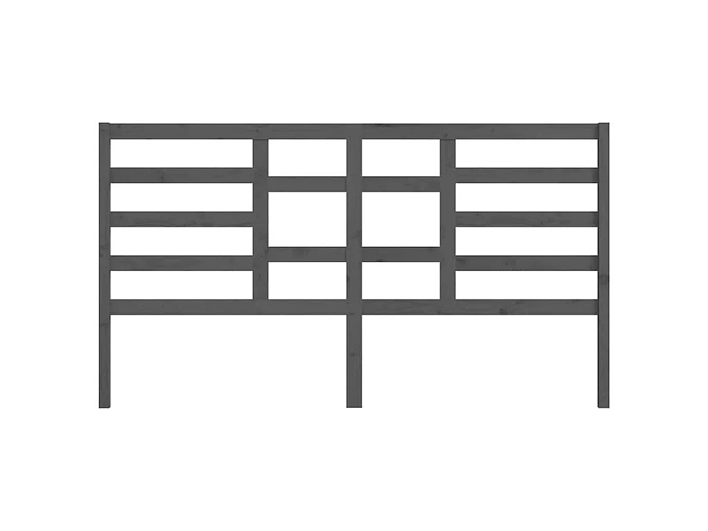 Tête de lit Gris 206x4x104 cm Bois massif de pin