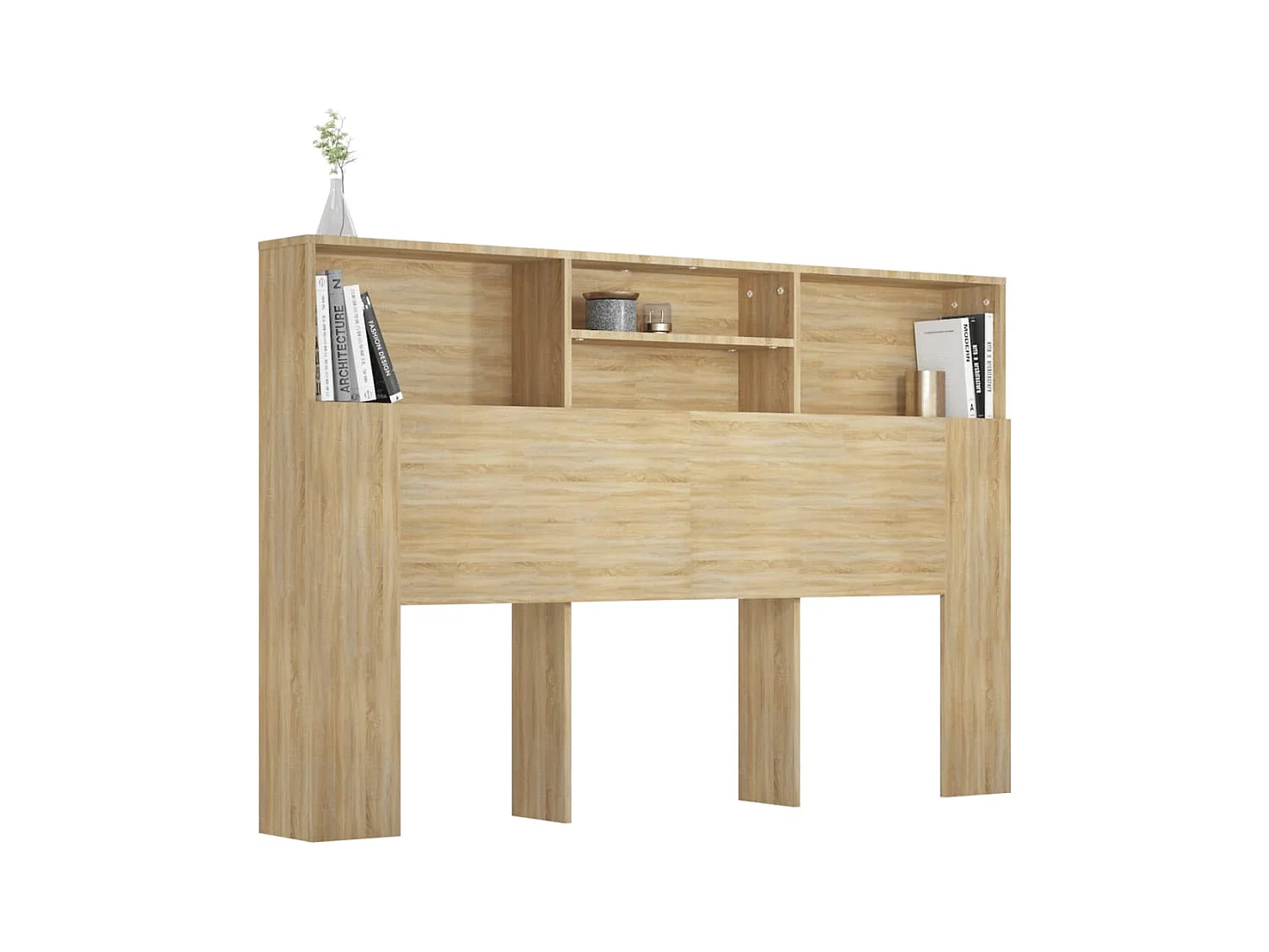 Testiera con Contenitore Rovere Sonoma 160x19x103,5 cm