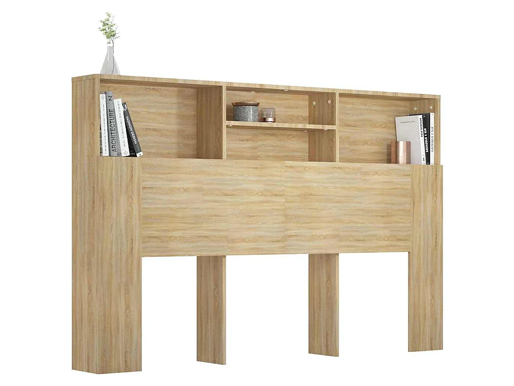 Armoire de tête de lit chêne sonoma 160x19x103,5 cm