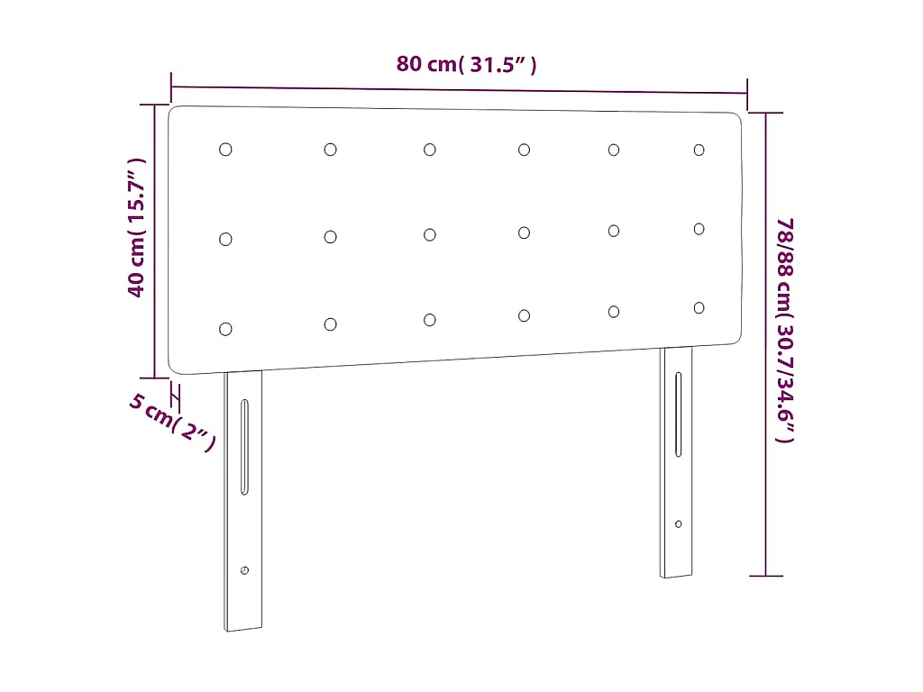 Tête de lit Noir 80x5x78/88 cm Tissu