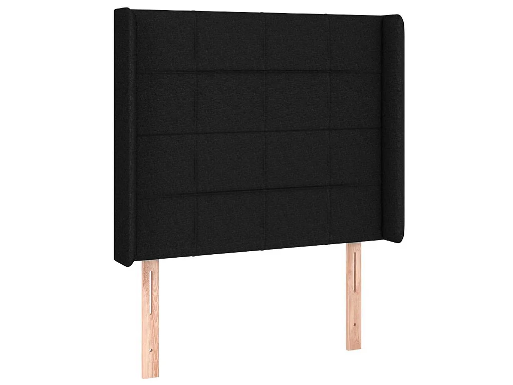Kopfteil mit Ohren Schwarz 93x16x118/128 cm Stoff