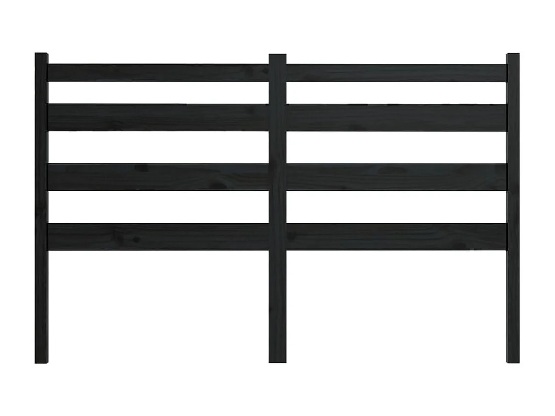 Tête de lit Noir 206x4x100 cm Bois massif de pin