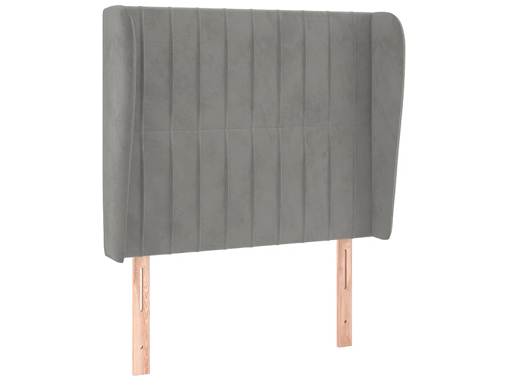 Testiera ad Orecchio Grigio Chiaro 83x23x118/128 cm in Velluto