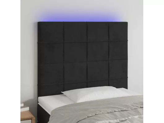 Kauf Unique LED Kopfteil Schwarz 90x5x118/128 cm Samt