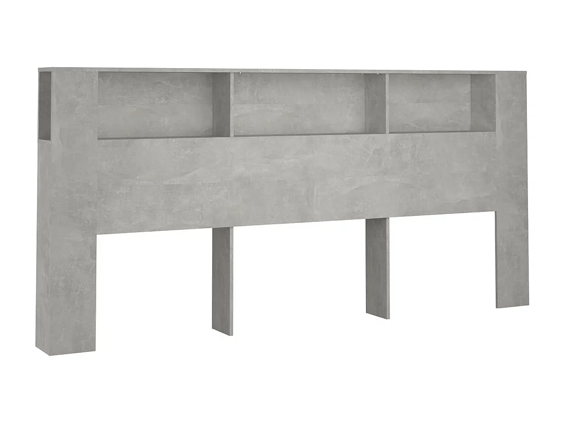 Kopfteil mit Ablagen Betongrau 220x18,5x104,5 cm