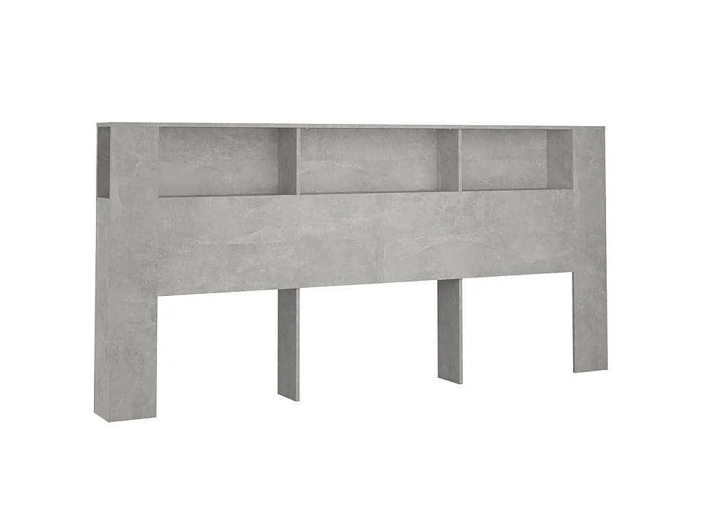 Testiera con Scomparti Grigio Cemento 220x18,5x104,5 cm