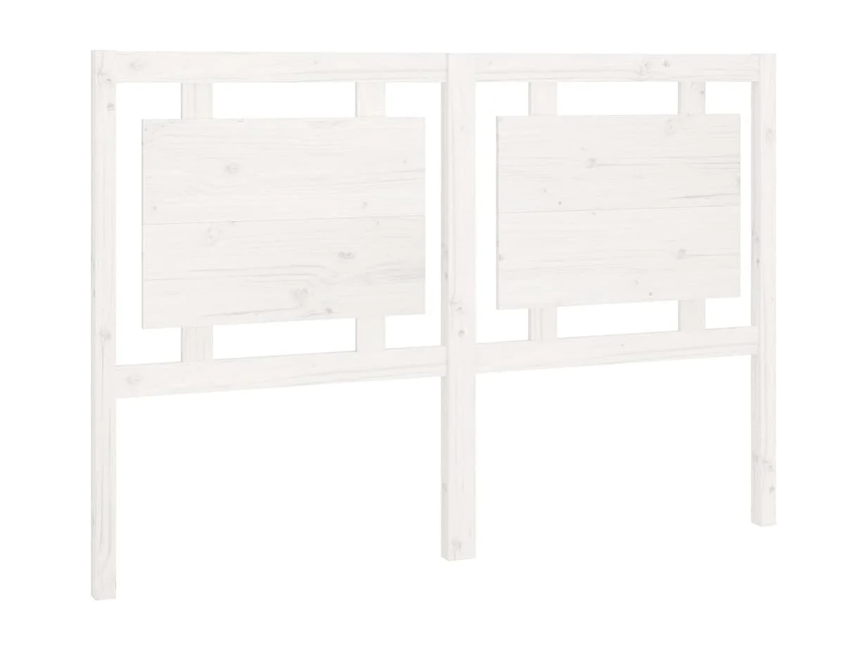 Testiera per Letto Bianca 145,5x4x100 cm Legno Massello di Pino