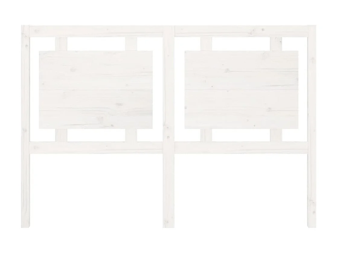 Testiera per Letto Bianca 145,5x4x100 cm Legno Massello di Pino