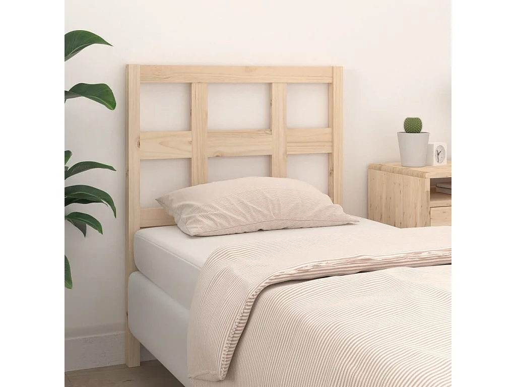 Testiera per Letto 95,5x4x100 cm in Legno Massello di Pino