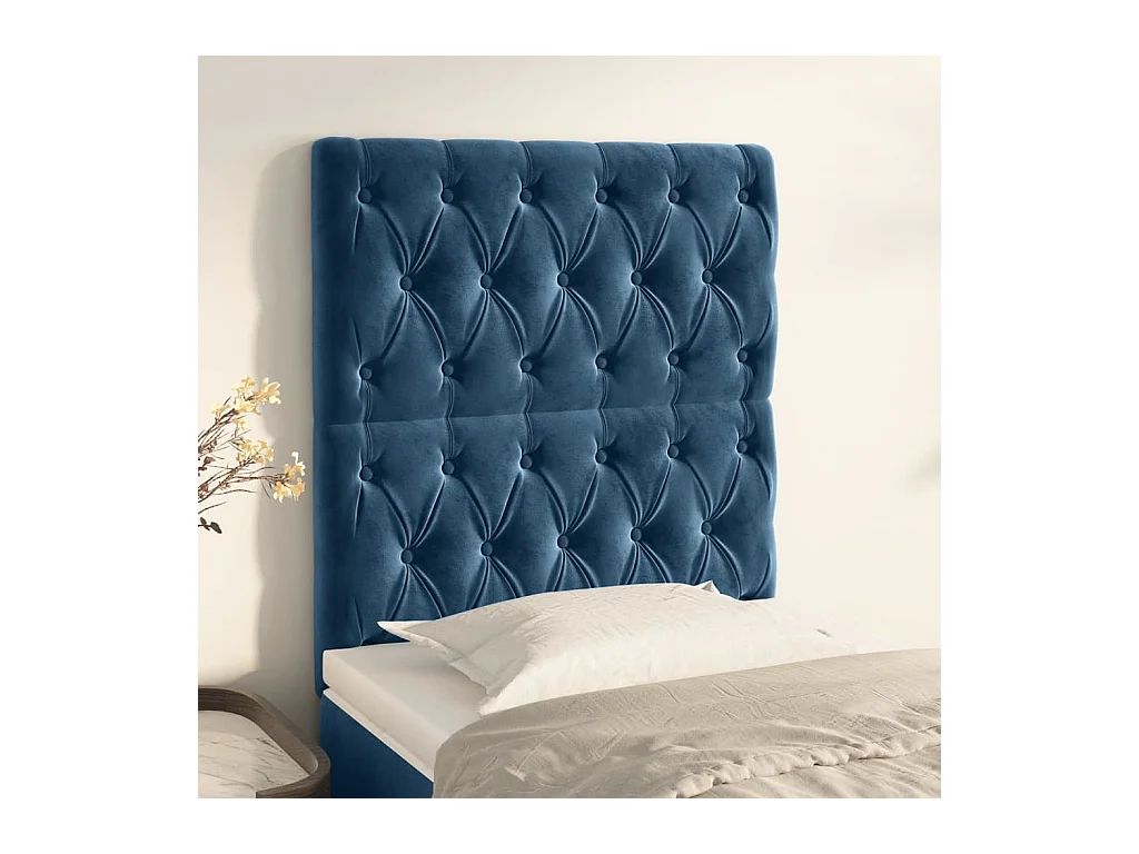 Têtes de lit 2 pcs Bleu foncé 80x7x78/88 cm Velours