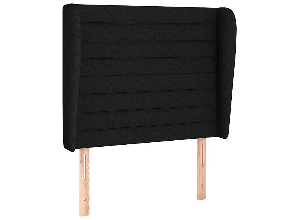 Tête de lit avec oreilles Noir 103x23x118/128 cm Tissu
