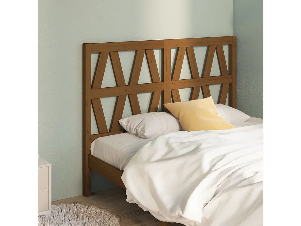 Tête de lit Marron miel 126x4x100 cm Bois massif de pin