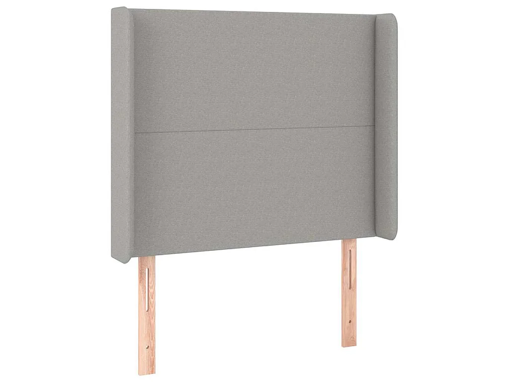 Tête de lit avec oreilles Gris clair 83x16x118/128 cm Tissu
