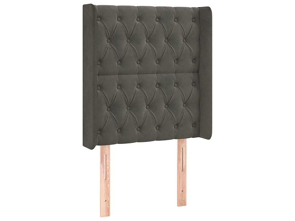 Tête de lit à LED Gris foncé 83x16x118/128 cm Velours