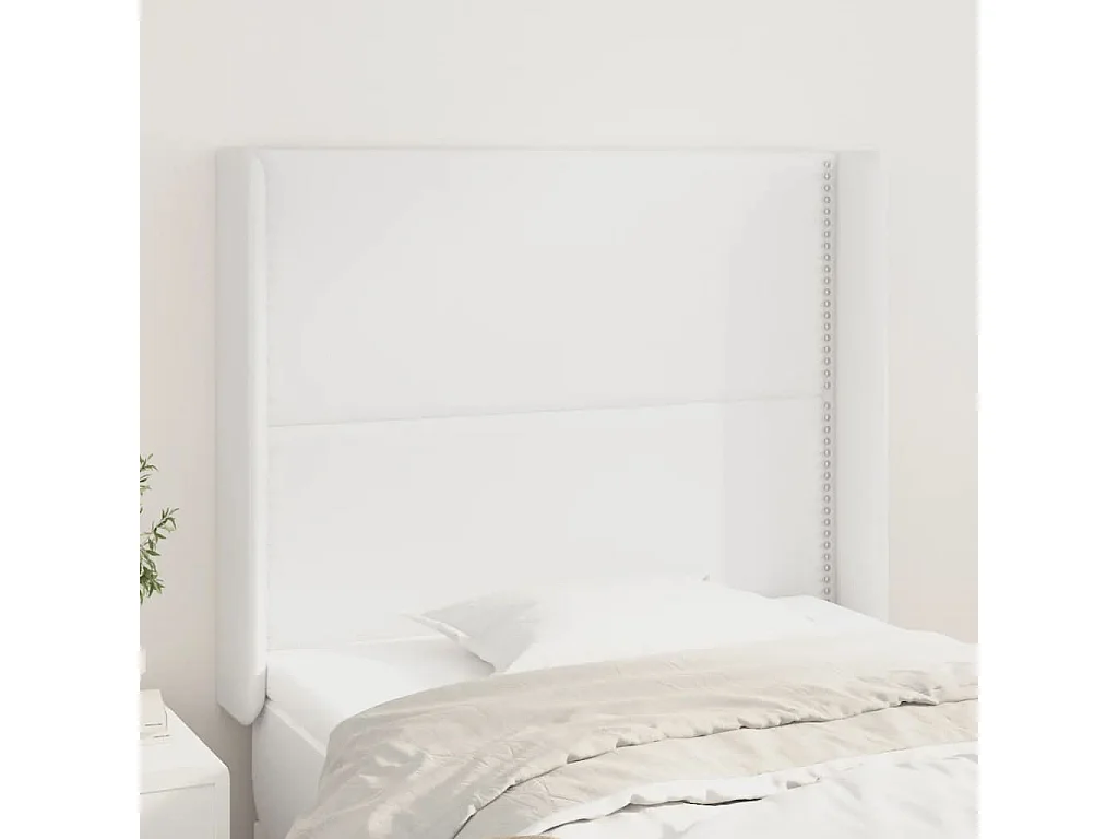 Kopfteil mit Ohren Weiß 103x16x118/128 cm Kunstleder