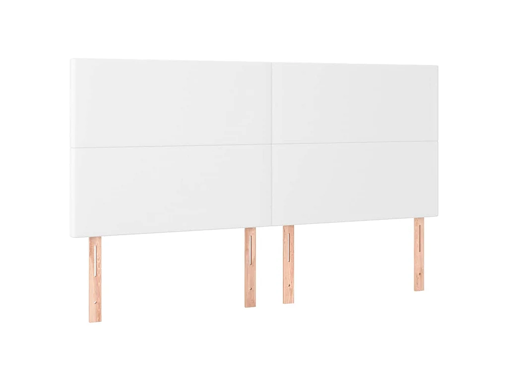 Hoofdbord LED 180x5x118/128 cm kunstleer wit