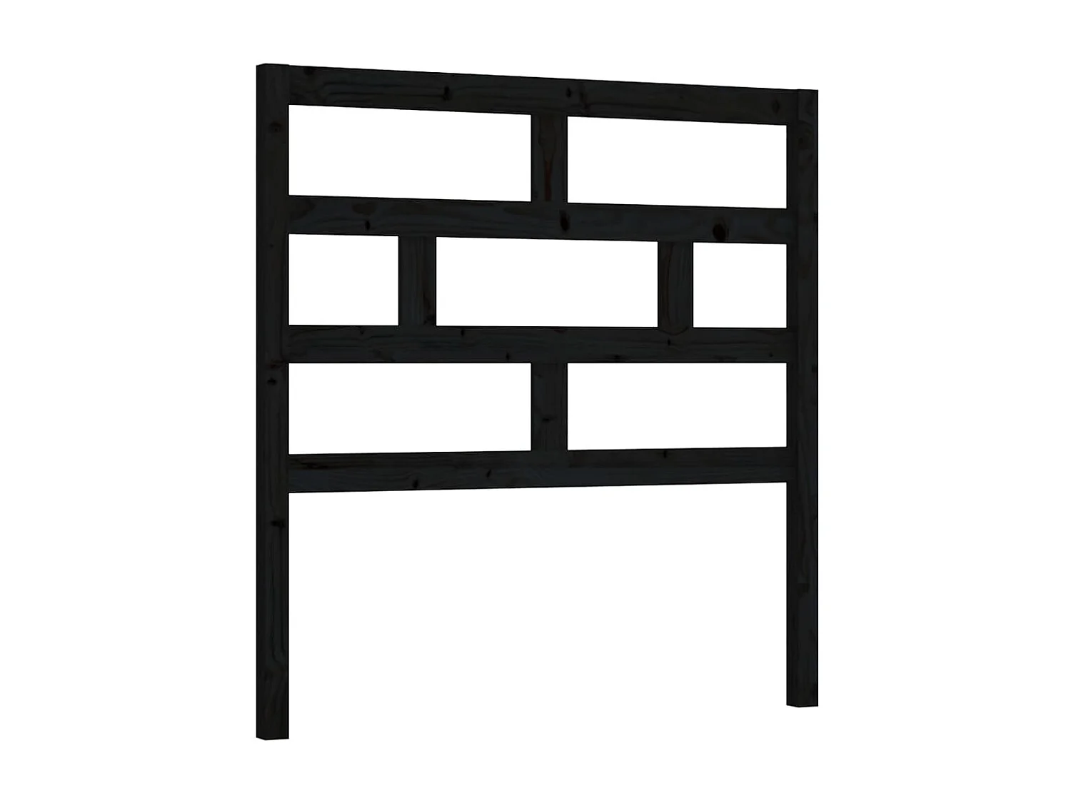 Tête de lit Noir 81x4x100 cm Bois massif de pin