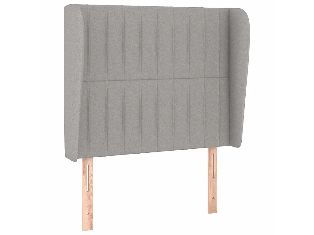 Tête de lit avec oreilles Gris clair 93x23x118/128 cm Tissu