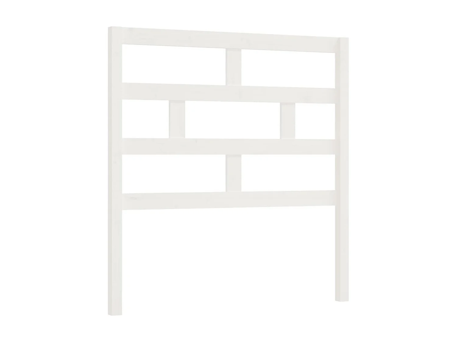 Testiera per Letto Bianca 81x4x100 cm in Legno Massello di Pino