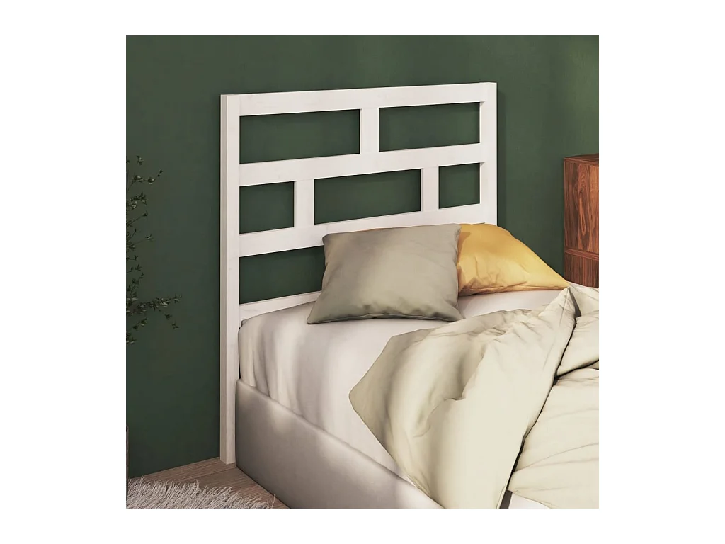 Tête de lit Blanc 81x4x100 cm Bois massif de pin