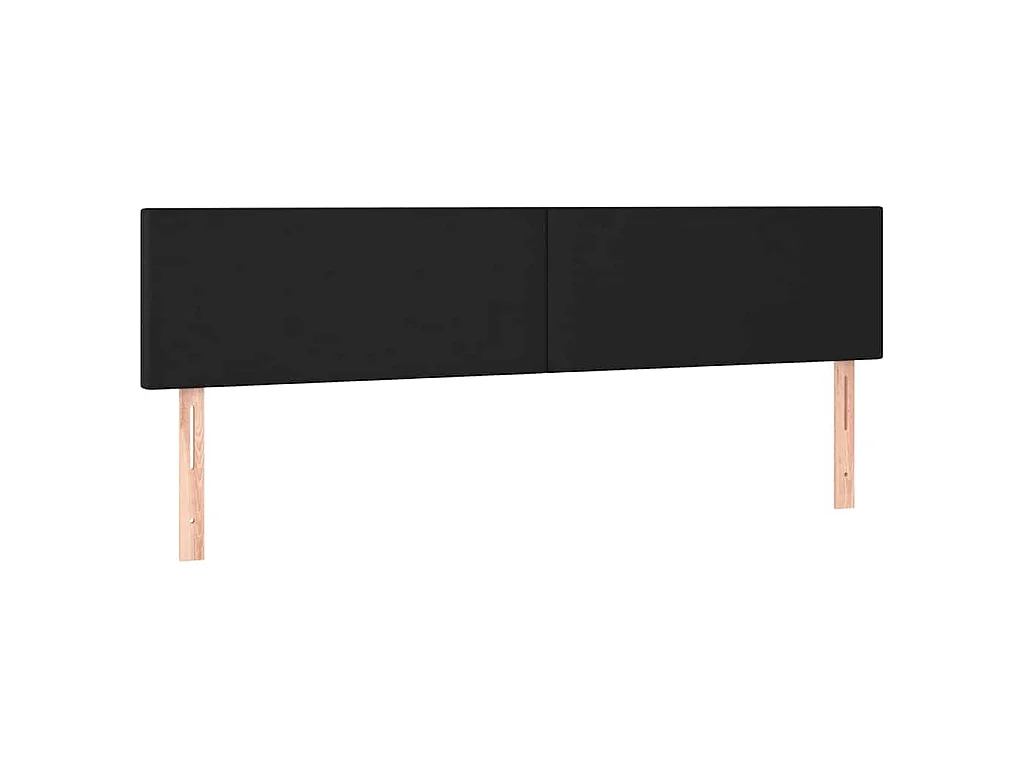 Cabecero con LED cuero sintético negro 180x5x78/88 cm